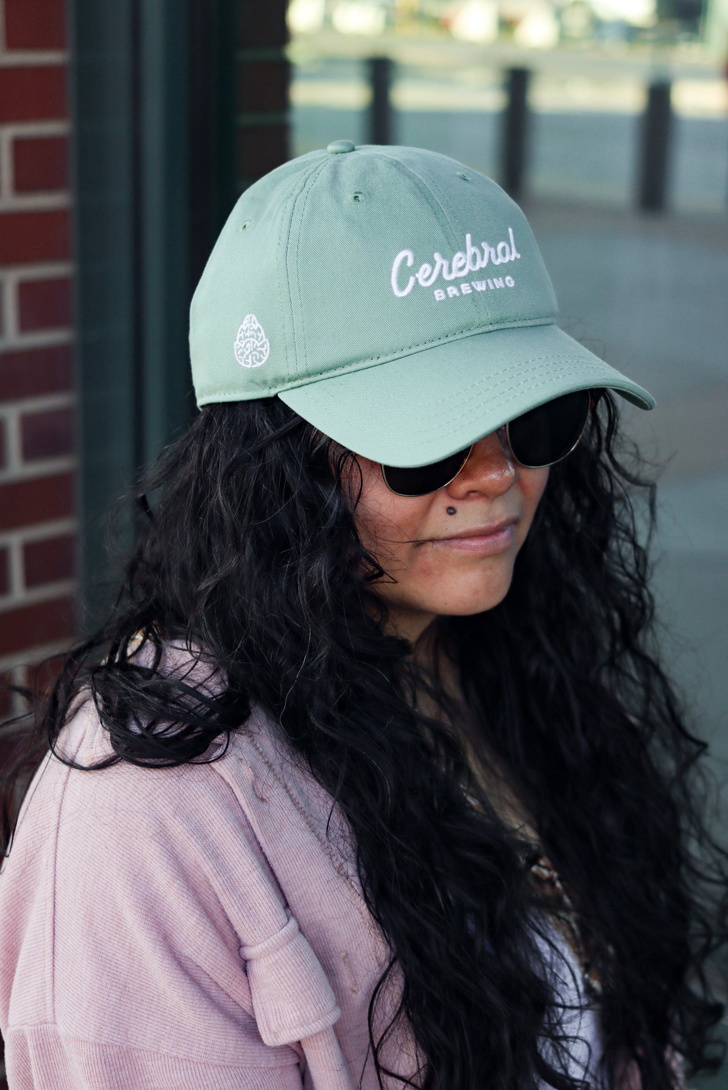 Script Dad Hat - Sage Green